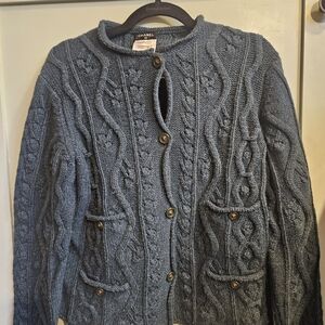CHANEL Blue Cable Knit Cardigan